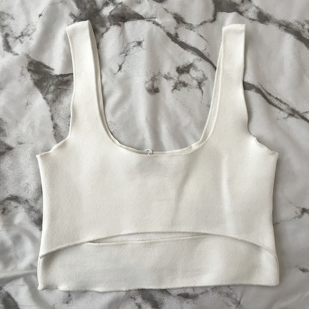 White Zara Cut Out Top Size Small